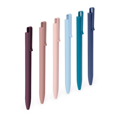 Dusk Assorted Flat-Top Retractable Ballpoint Pens, Set of 12