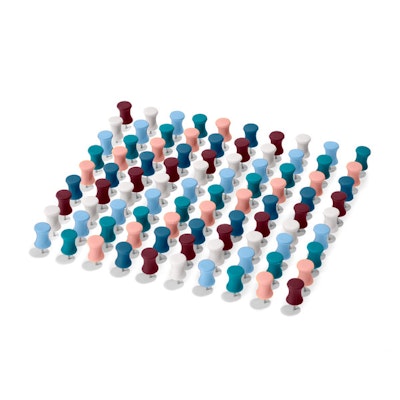 Contemporary Assorted Push Pins, Set of 100
