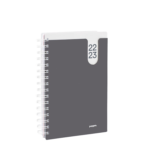 Dark Gray Medium 18-Month Pocket Book Planner, 2022-2023,Dark Gray,hi-res