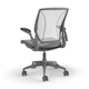 Pinstripe Mesh White World Task Chair, Adjustable Arms, Gray Frame,White,hi-res