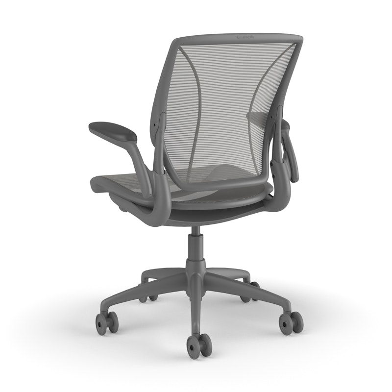 Pinstripe Mesh Silver World Task Chair, Adjustable Arms, Gray Frame,Silver,hi-res image number 3