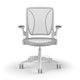 Pinstripe Mesh White World Task Chair, Adjustable Arms, White Frame,White,hi-res
