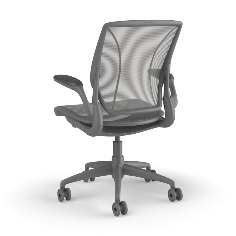 Pinstripe Mesh Silver World Task Chair, Fixed Arms, Gray Frame,Silver,hi-res image number 2.0