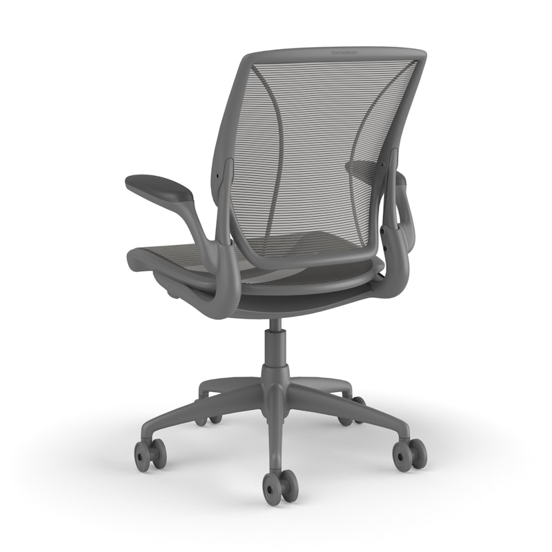 Pinstripe Mesh Gray World Task Chair, Fixed Arms, Gray Frame,Gray,hi-res image number 3