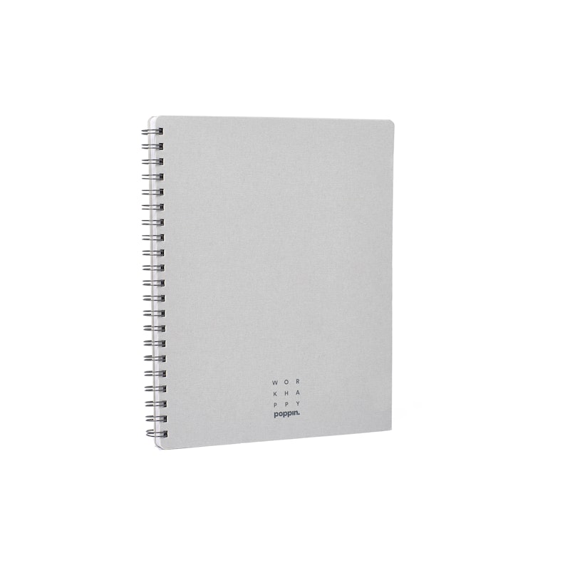 Light Gray Work Happy 1-Subject Spiral Notebook,Light Gray,hi-res image number 0.0