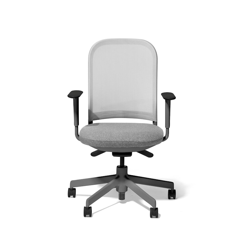 Made to Order Maxwell Task Chair, Medley Gray + Vivid Silver Maxwell Task Chair, Charcoal Frame,Medley Gray,hi-res image number 2