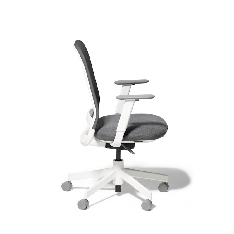Dorset Charcoal + Kate Charcoal Maxwell Task Chair, White Frame,Dorset Charcoal,hi-res image number 2.0