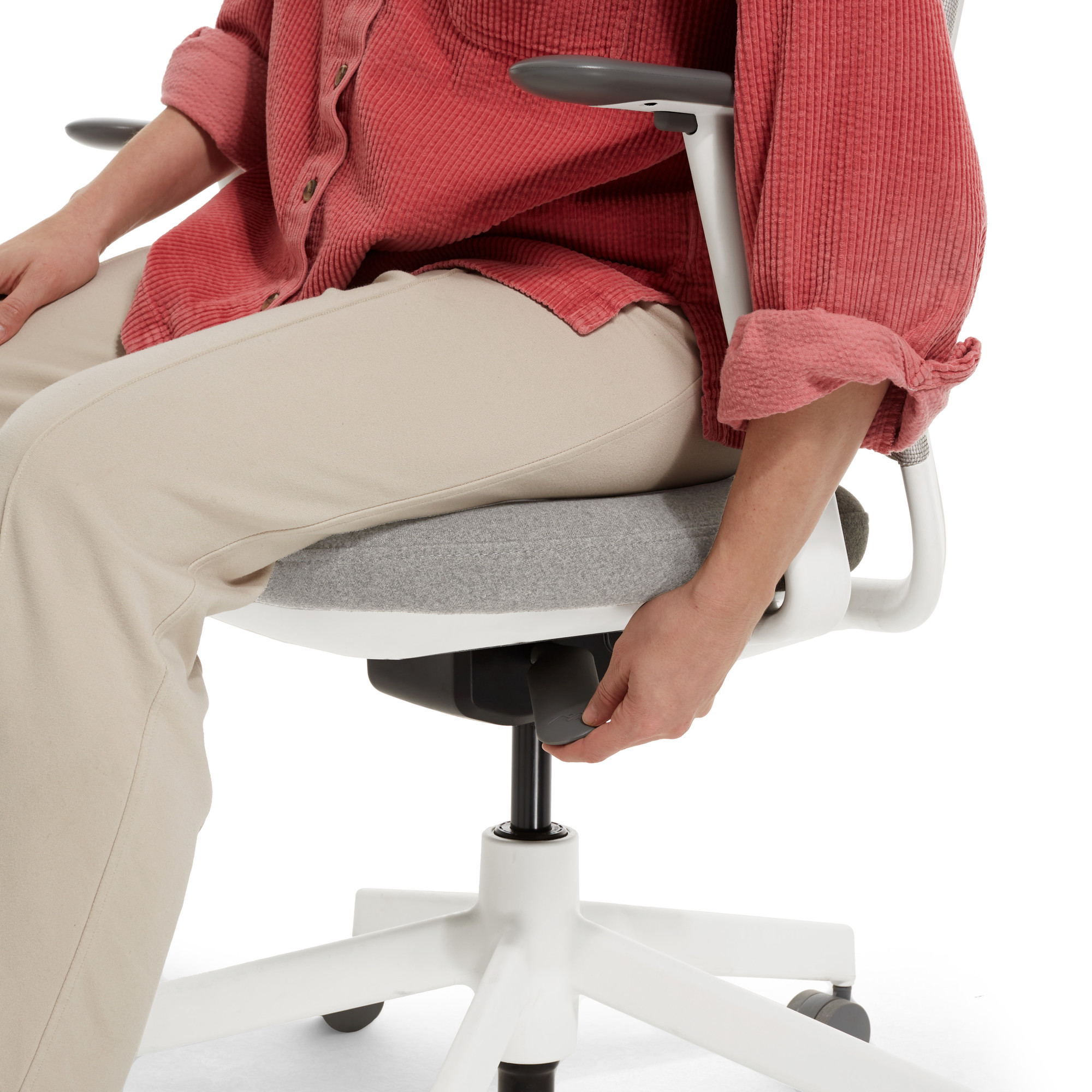 White frame shop office chair