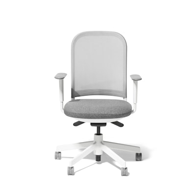 Made to Order Maxwell Task Chair, Medley Gray + Vivid Silver Maxwell Task Chair, White Frame,Medley Gray,hi-res