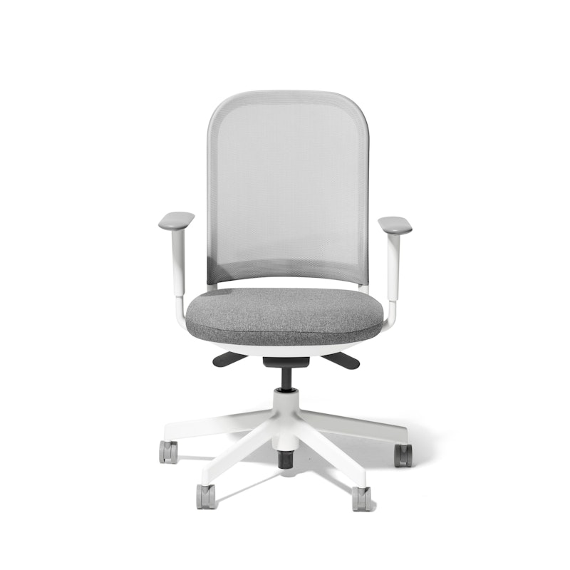 Made to Order Maxwell Task Chair, Medley Gray + Vivid Silver Maxwell Task Chair, White Frame,Medley Gray,hi-res image number 2