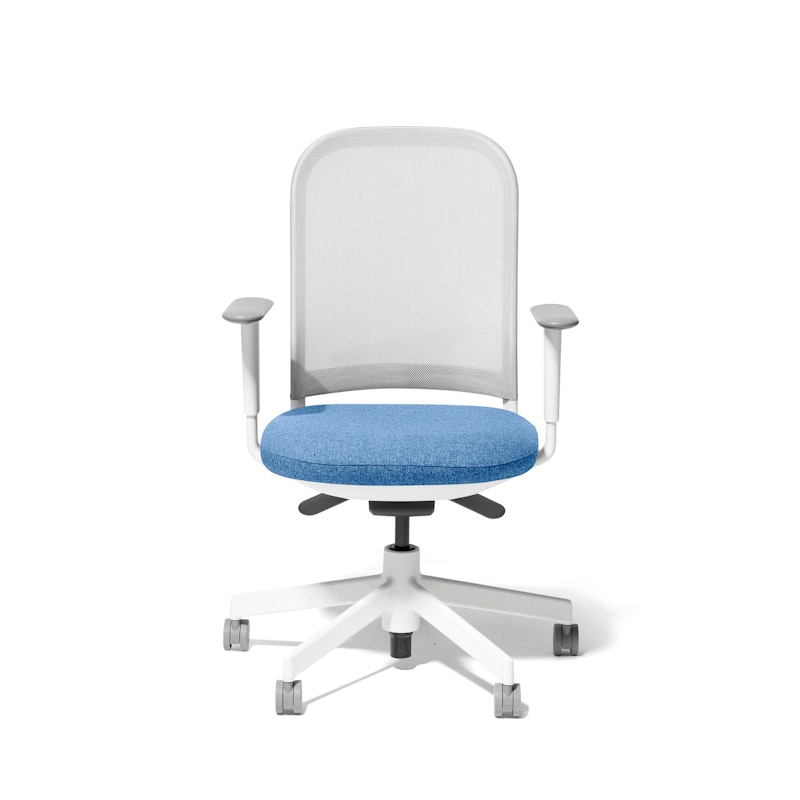 Made to Order Maxwell Task Chair, Medley Blue + Vivid Silver Maxwell Task Chair, White Frame,Medley Blue,hi-res image number 1.0