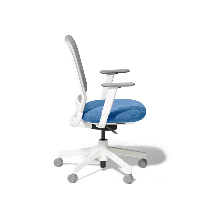 Made to Order Maxwell Task Chair, Medley Blue + Vivid Silver Maxwell Task Chair, White Frame,Medley Blue,hi-res image number 2.0