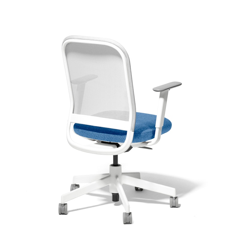 Made to Order Maxwell Task Chair, Medley Blue + Vivid Silver Maxwell Task Chair, White Frame,Medley Blue,hi-res image number 3.0