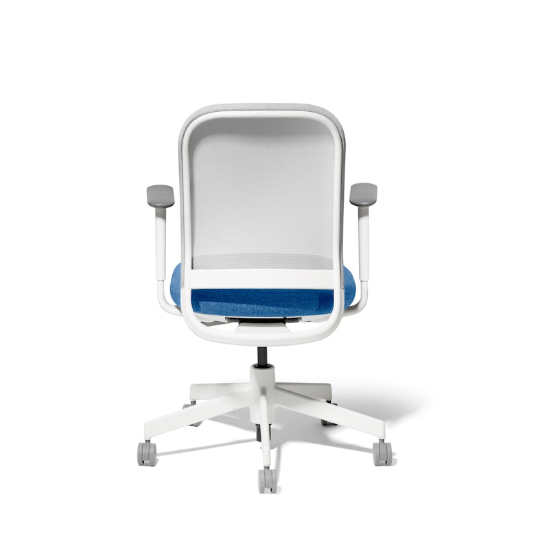 Made to Order Maxwell Task Chair, Medley Blue + Vivid Silver Maxwell Task Chair, White Frame,Medley Blue,hi-res image number 4.0