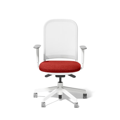 Made to Order Maxwell Task Chair, Medley Red + Vivid Silver Maxwell Task Chair, White Frame,Medley Red,hi-res