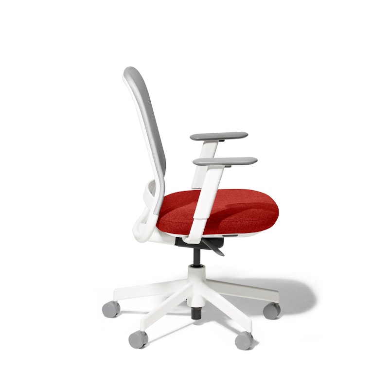 Made to Order Maxwell Task Chair, Medley Red + Vivid Silver Maxwell Task Chair, White Frame,Medley Red,hi-res image number 3