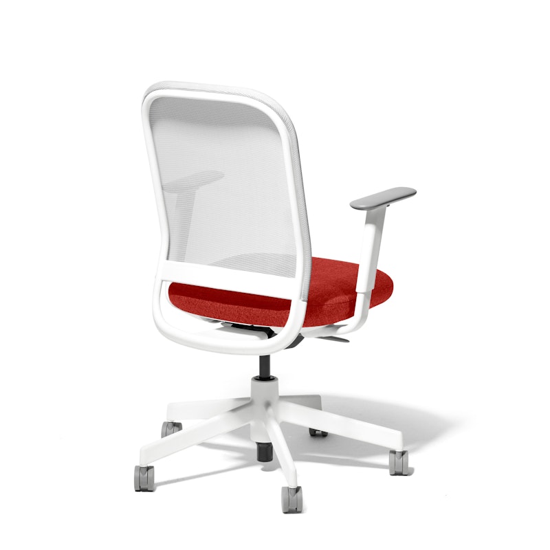 Made to Order Maxwell Task Chair, Medley Red + Vivid Silver Maxwell Task Chair, White Frame,Medley Red,hi-res image number 3.0