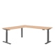 Series L Adjustable Height Corner Desk, Natural Oak with Charcoal Base, Left Handed,Natural Oak,hi-res