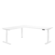 Series L  Adjustable Height Corner Desk with White Legs, Left Handed,,hi-res