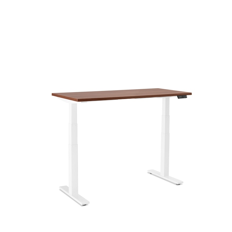 Series L Adjustable Height Single Desk, Walnut, 47", White Legs,Walnut,hi-res image number 2.0