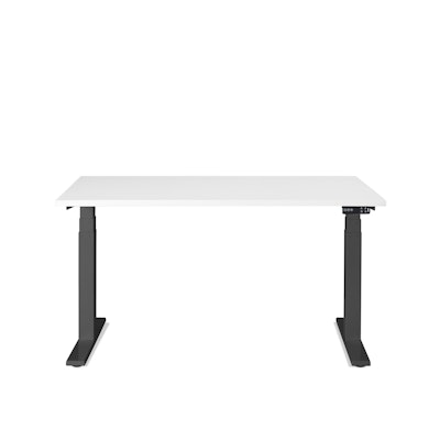 Series L Adjustable Height Single Desk, White, 47", Charcoal Legs,White,hi-res