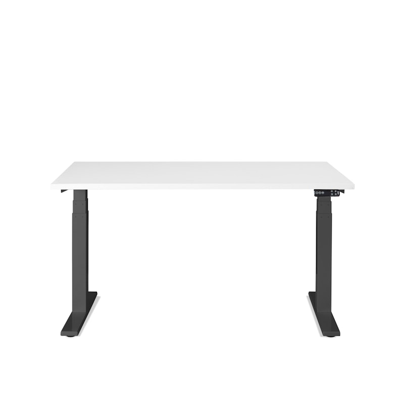 Series L Adjustable Height Single Desk, White, 47", Charcoal Legs,White,hi-res image number 2