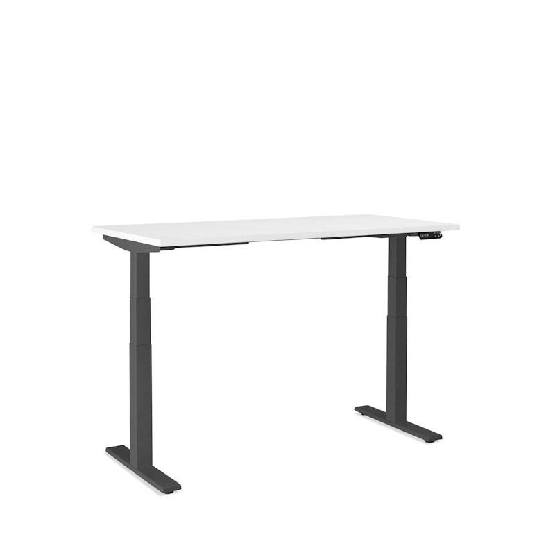 Series L Adjustable Height Single Desk, White, 57", Charcoal Legs,White,hi-res image number 3