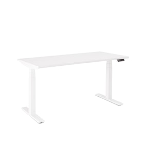 Series L Adjustable Height Single Desk, White, 57", White Legs
