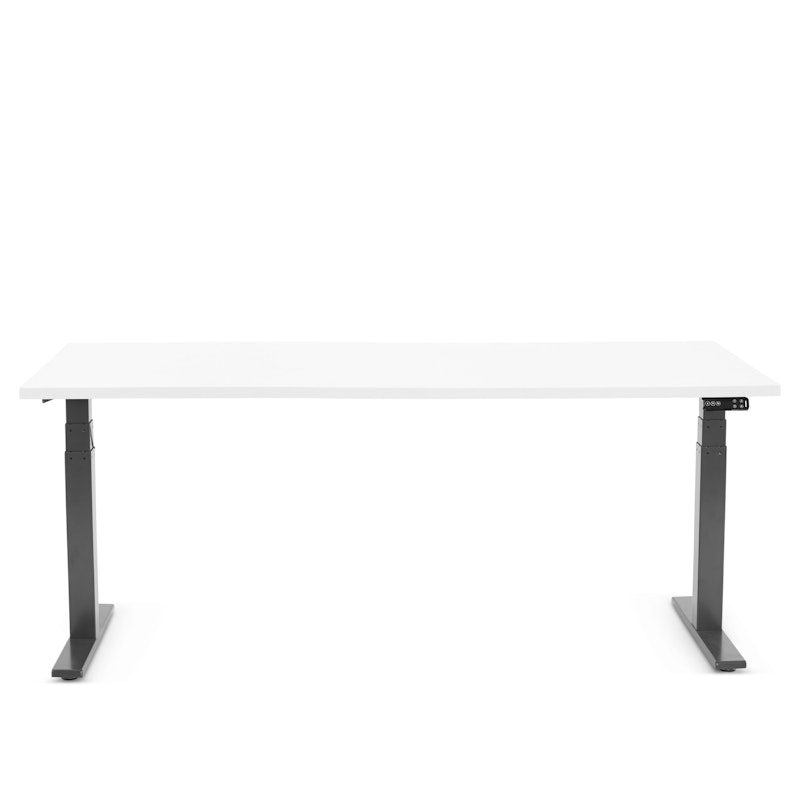 Series L Adjustable Height Single Desk, White, 72", Charcoal Legs,White,hi-res image number 2