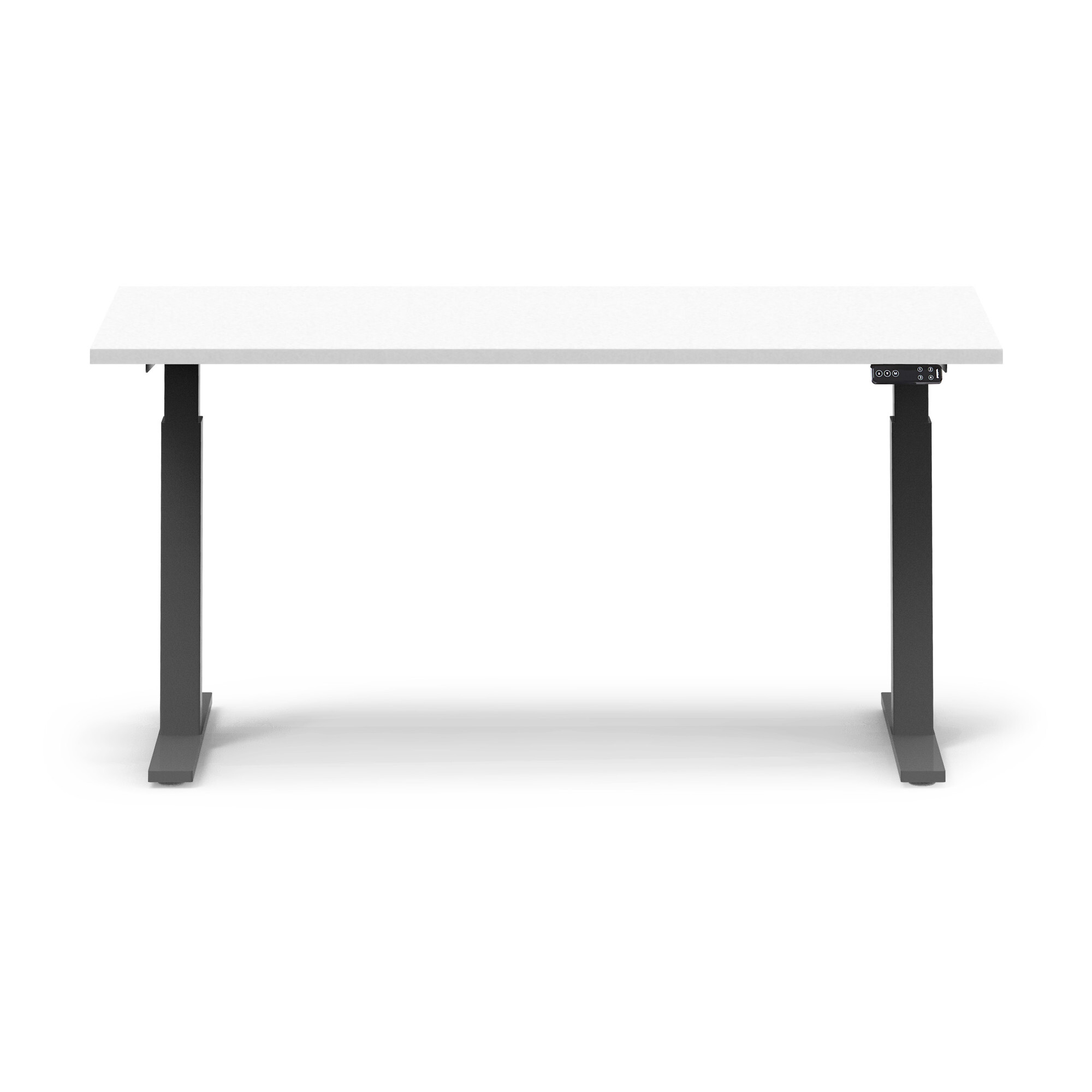 Series L Adjustable Height Single Desk, White, 60", Charcoal Legs,White,hi-res