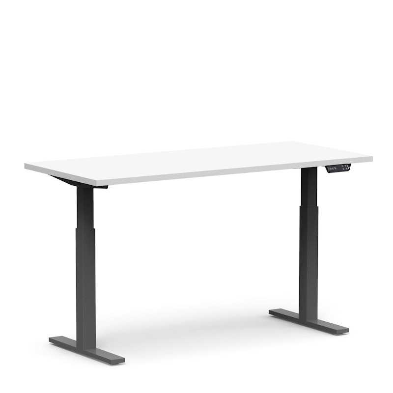 Series L Adjustable Height Single Desk, White, 60", Charcoal Legs,White,hi-res image number 3