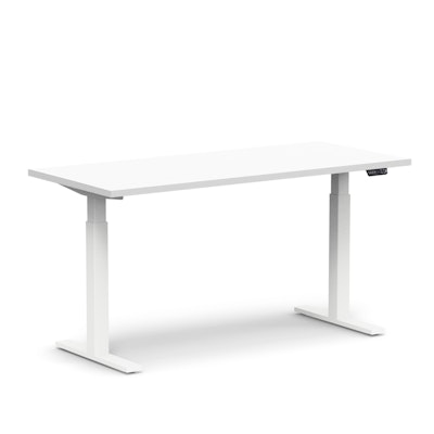 Series L Adjustable Height Single Desk, White, 60", White Legs