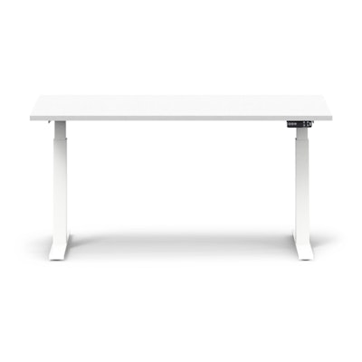 Series L Adjustable Height Single Desk, White, 60", White Legs,White,hi-res