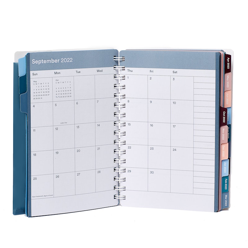 Slate Blue Medium 18-Month Pocket Book Planner, 2022-2023,Slate Blue,hi-res image number 2.0