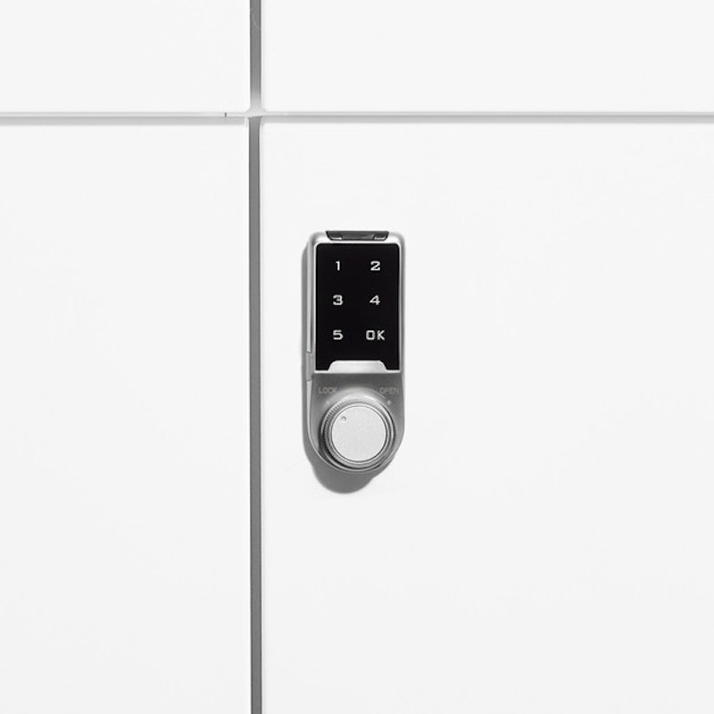 White Stash Digital 4-Door Locker,White,hi-res image number 3.0