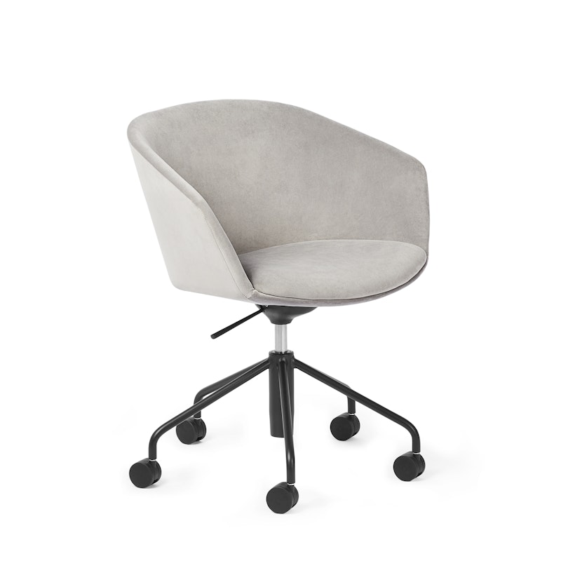Gray Velvet Pitch Meeting Chair,Gray,hi-res image number 0.0