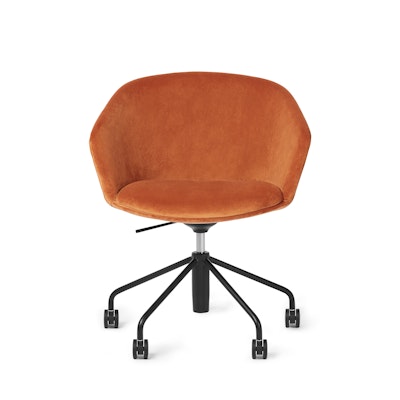 Terracotta Velvet Pitch Meeting Chair,Terracotta,hi-res