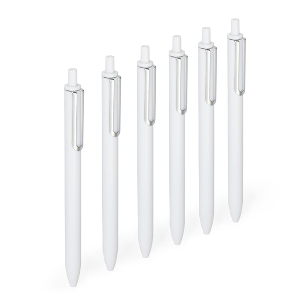 White Retractable Gel Luxe Pens, Set of 12,,hi-res