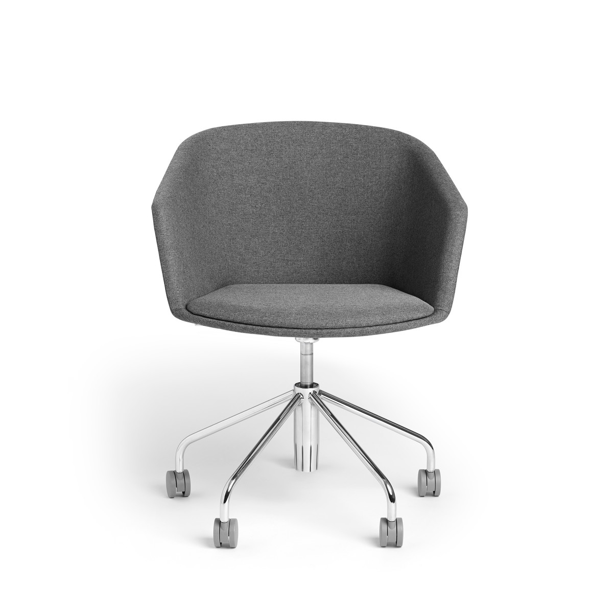 Poppin Dark Gray Max Task Chair, Mid Back, White Frame