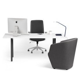 Series A Executive Desk, Charcoal Legs