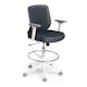 Dark Gray Max Drafting Chair, Mid Back, White Frame,Dark Gray,hi-res