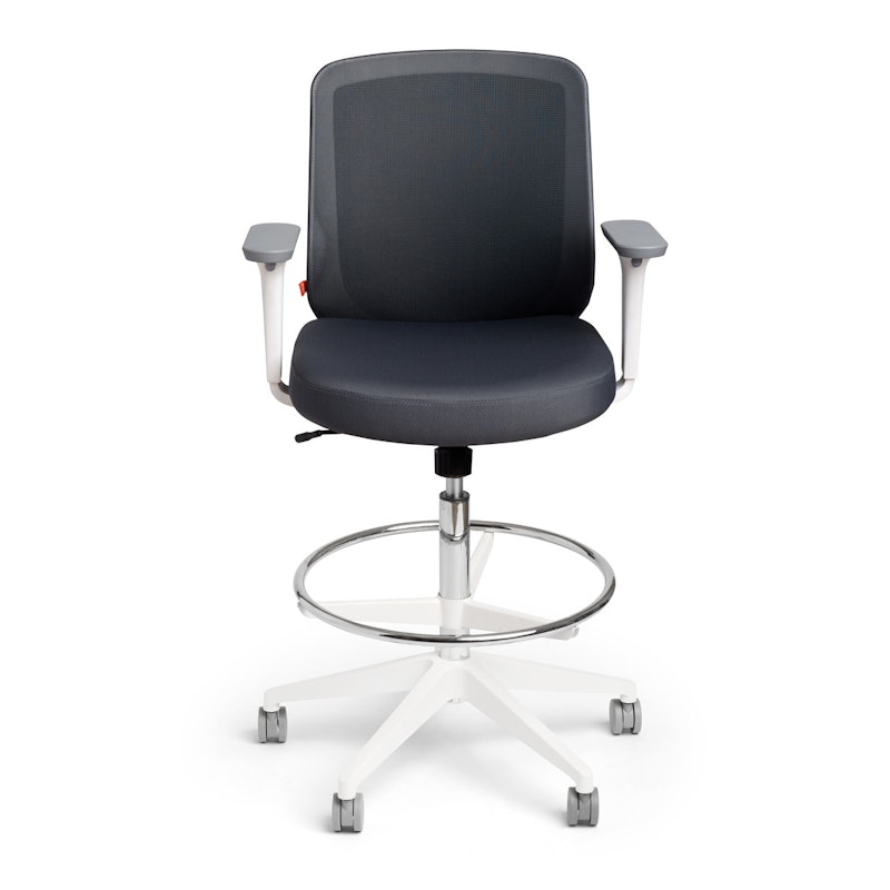 Dark Gray Max Drafting Chair, Mid Back, White Frame,Dark Gray,hi-res image number 2.0