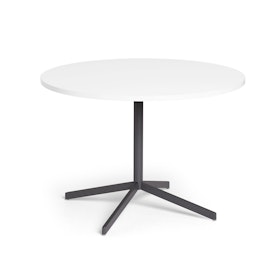 White Touchpoint Meeting Table, 42", Charcoal Legs,White,hi-res