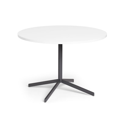 White Touchpoint Meeting Table, 42", Charcoal Legs
