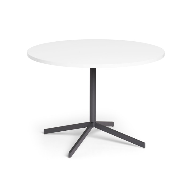White Touchpoint Meeting Table, 42", Charcoal Legs,White,hi-res image number 1