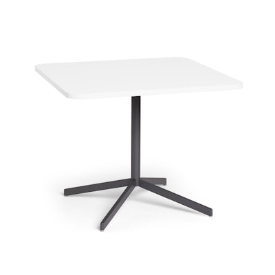White Touchpoint Meeting Table, 36", Charcoal Legs