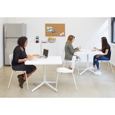 White Touchpoint Meeting Table, 36", Charcoal Legs,White,hi-res