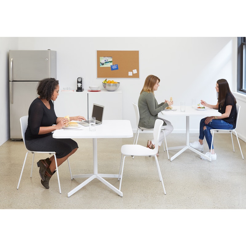 White Touchpoint Meeting Table, 36", Charcoal Legs,White,hi-res image number 1.0