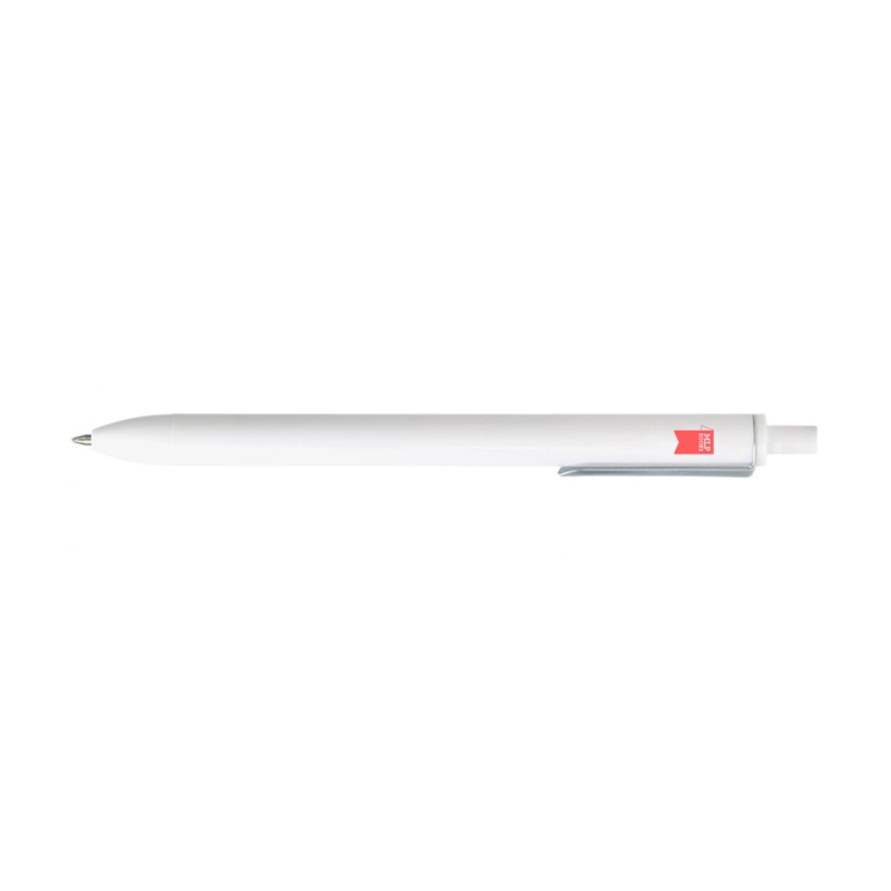 Poppin Retractable Gel Luxe Pens, White, Package of 6, Black Ink