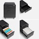 Black Mini Stow 2-Drawer File Cabinet, Rolling,Black,hi-res